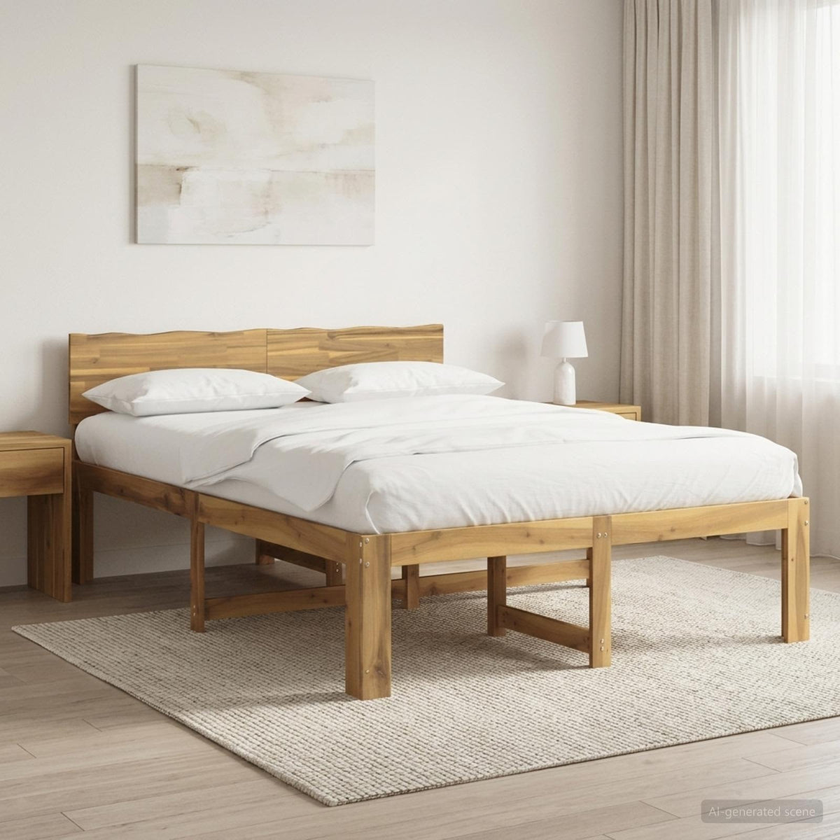 vidaXL Double Bed Frame with Headboard ROSTOCK Length 190 cm