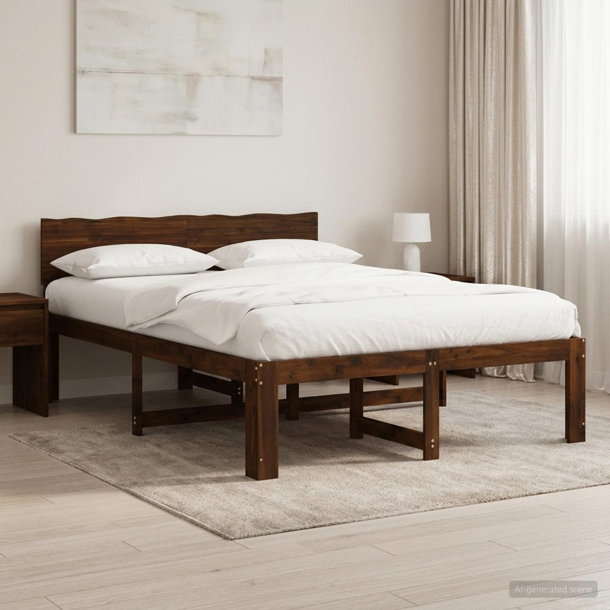 vidaXL Double Bed Frame with Headboard ROSTOCK Length 190 cm