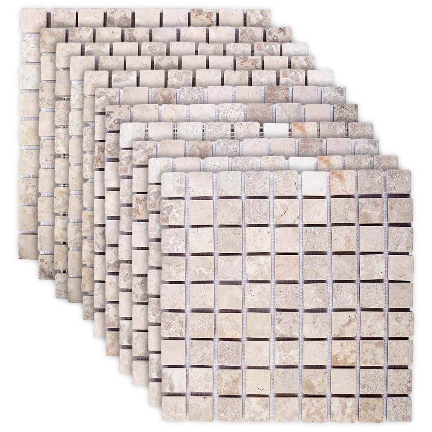 vidaXL Mosaic Tiles Cream 30 x 30 cm Marble 2