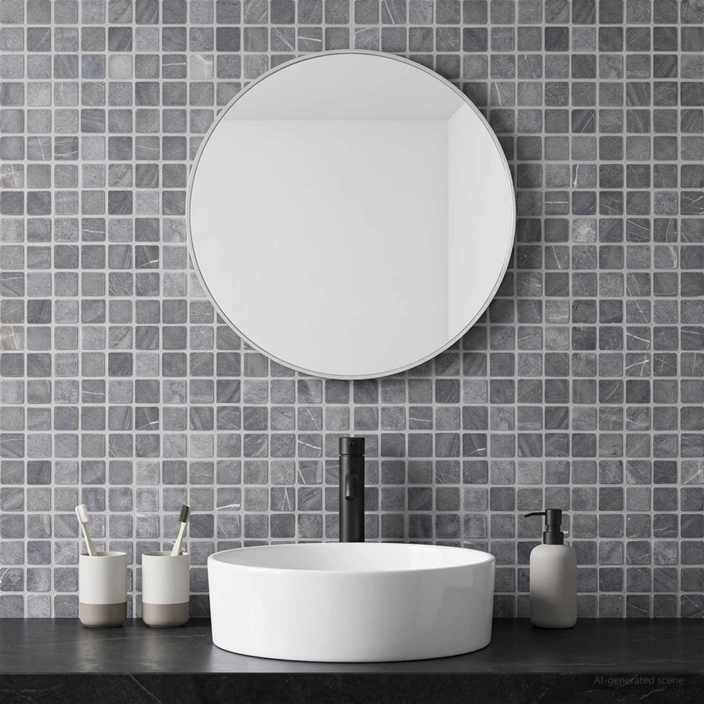 vidaXL Mosaic Tiles Grey 30 x 30 cm Marble 3