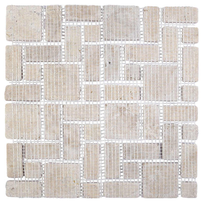 vidaXL Mosaic Tiles Cream 30 x 30 cm Marble 6