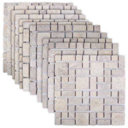 vidaXL Mosaic Tiles Cream 30 x 30 cm Marble 2