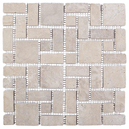 vidaXL Mosaic Tiles Cream 30 x 30 cm Marble 4