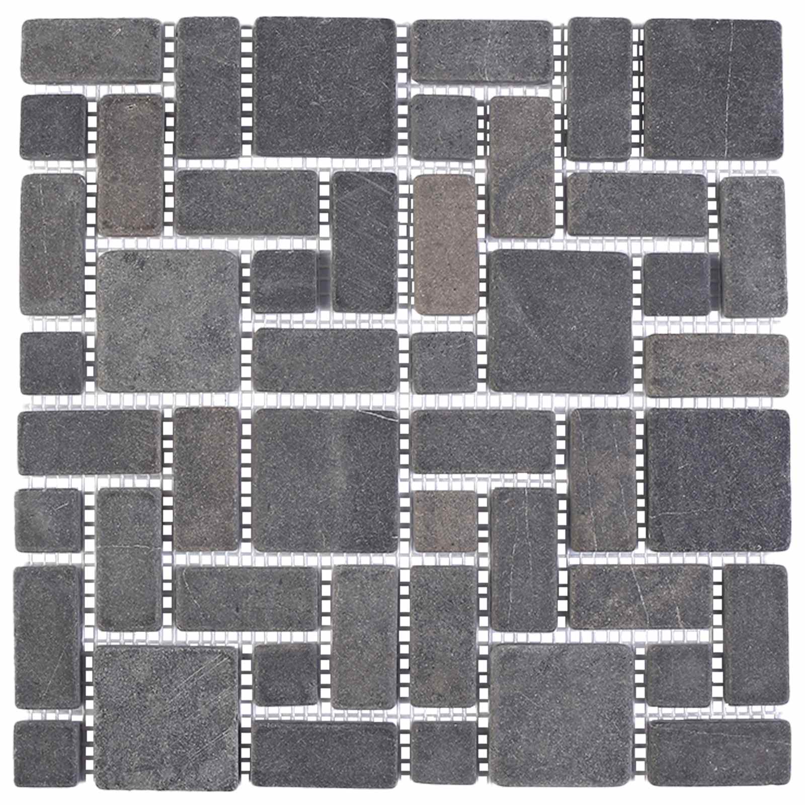 vidaXL Mosaic Tiles Grey 30 x 30 cm Marble 4