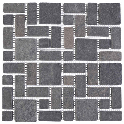 vidaXL Mosaic Tiles Grey 30 x 30 cm Marble 4