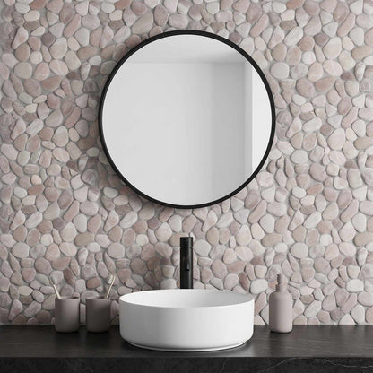vidaXL Pebble Tiles Beige and Pale Pink 30 x 30 cm River Pebble 1