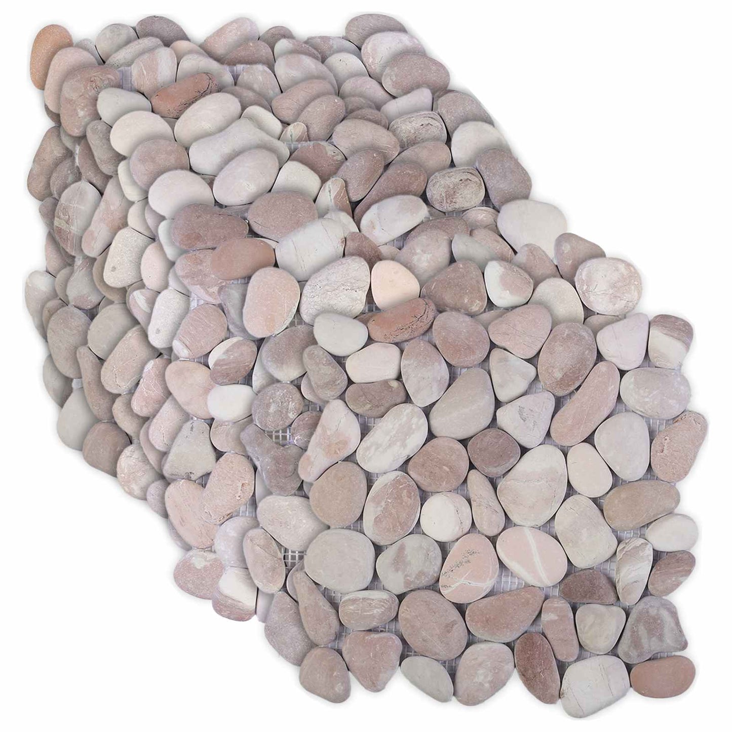 vidaXL Pebble Tiles Beige and Pale Pink 30 x 30 cm River Pebble 2