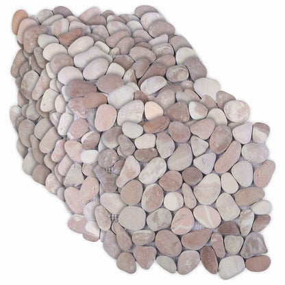 vidaXL Pebble Tiles Beige and Pale Pink 30 x 30 cm River Pebble 2