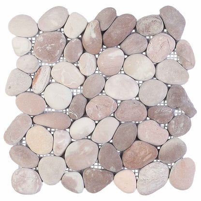 vidaXL Pebble Tiles Beige and Pale Pink 30 x 30 cm River Pebble 4