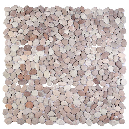vidaXL Pebble Tiles Beige and Pale Pink 30 x 30 cm River Pebble 5