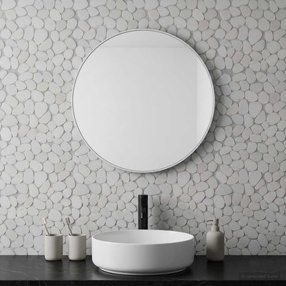 vidaXL Pebble Tiles White 30 x 30 cm River Pebble 3