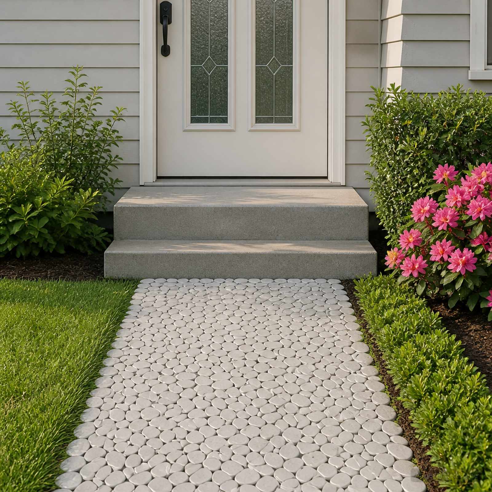 vidaXL Pebble Tiles White 30 x 30 cm River Pebble 1