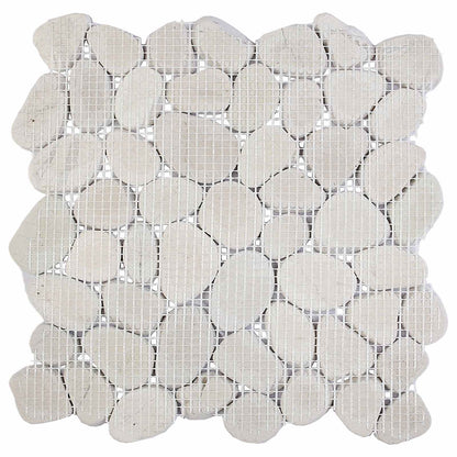 vidaXL Pebble Tiles White 30 x 30 cm River Pebble 6