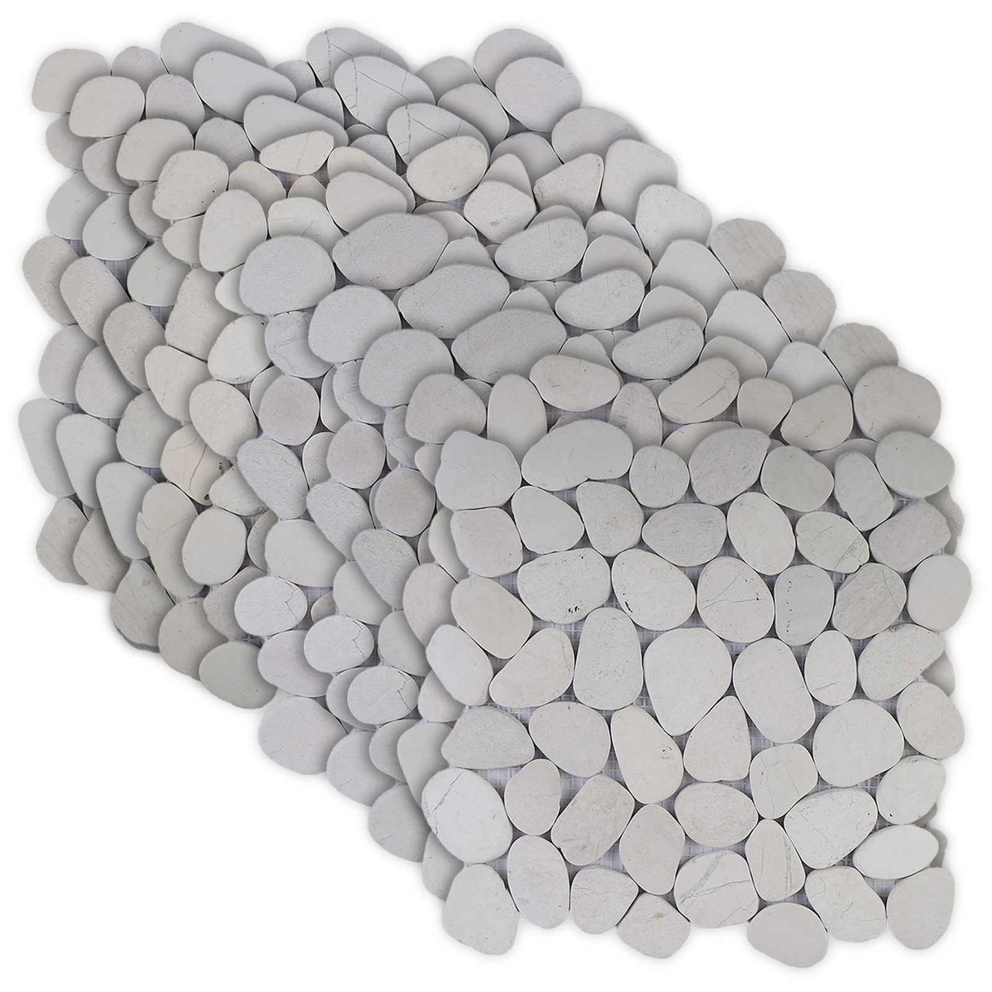 vidaXL Pebble Tiles White 30 x 30 cm River Pebble 2