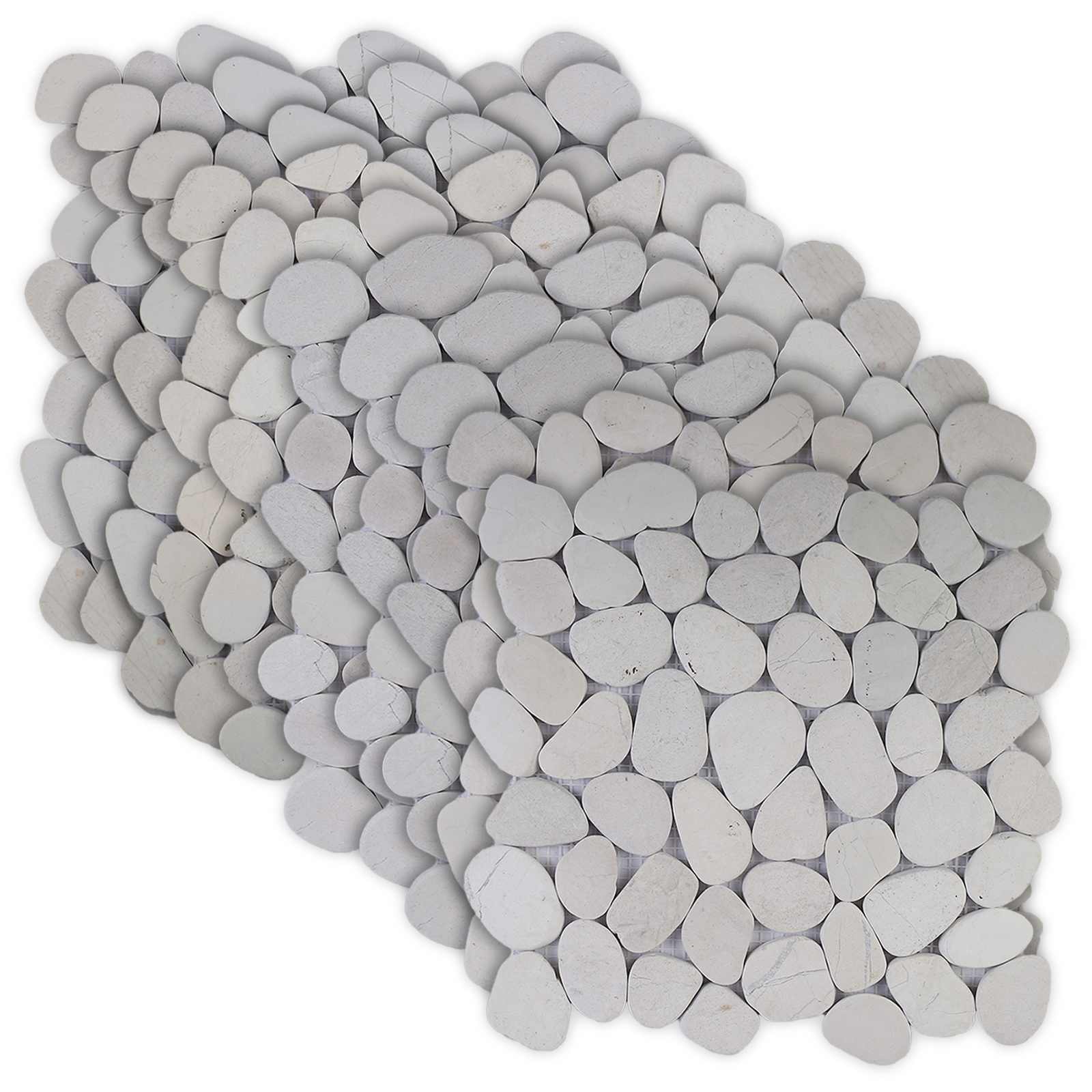 vidaXL Pebble Tiles White 30 x 30 cm River Pebble 2