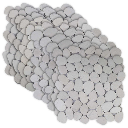 vidaXL Pebble Tiles White 30 x 30 cm River Pebble 2