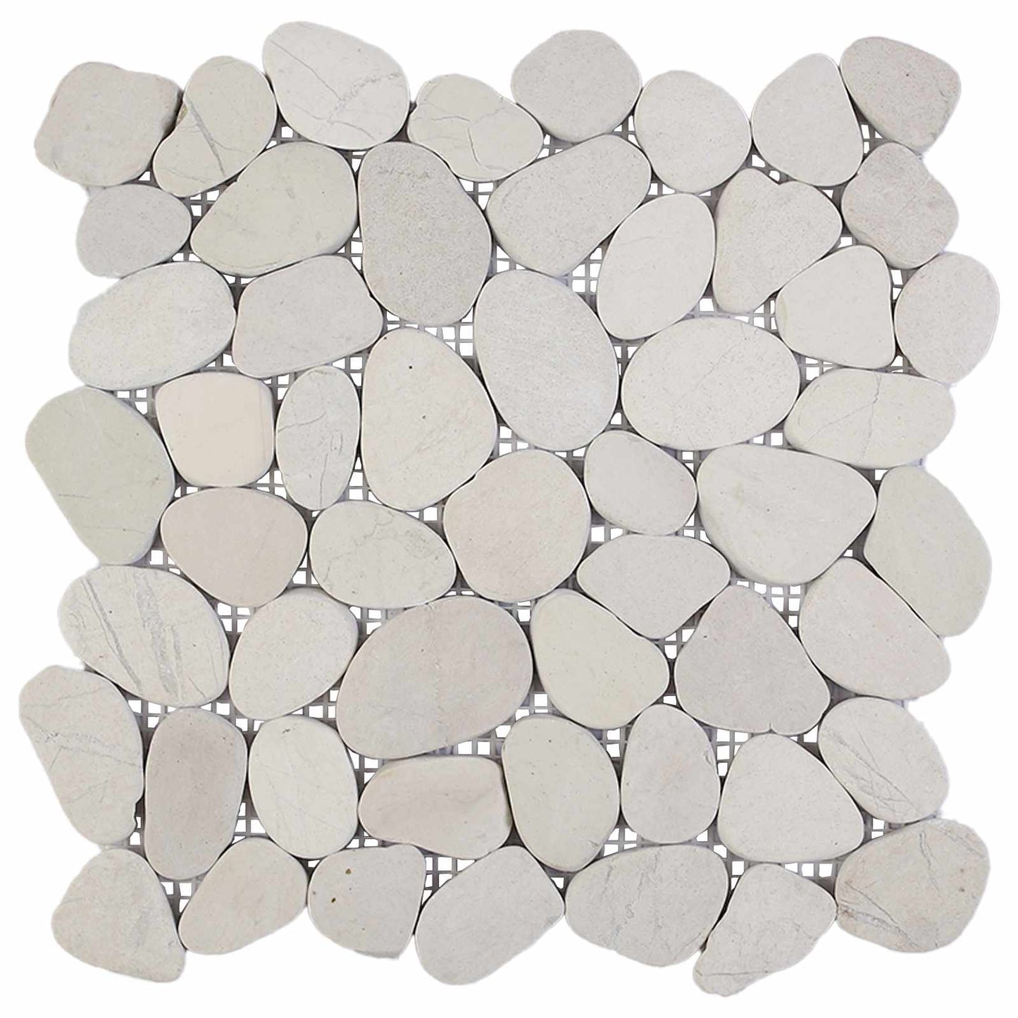 vidaXL Pebble Tiles White 30 x 30 cm River Pebble 4