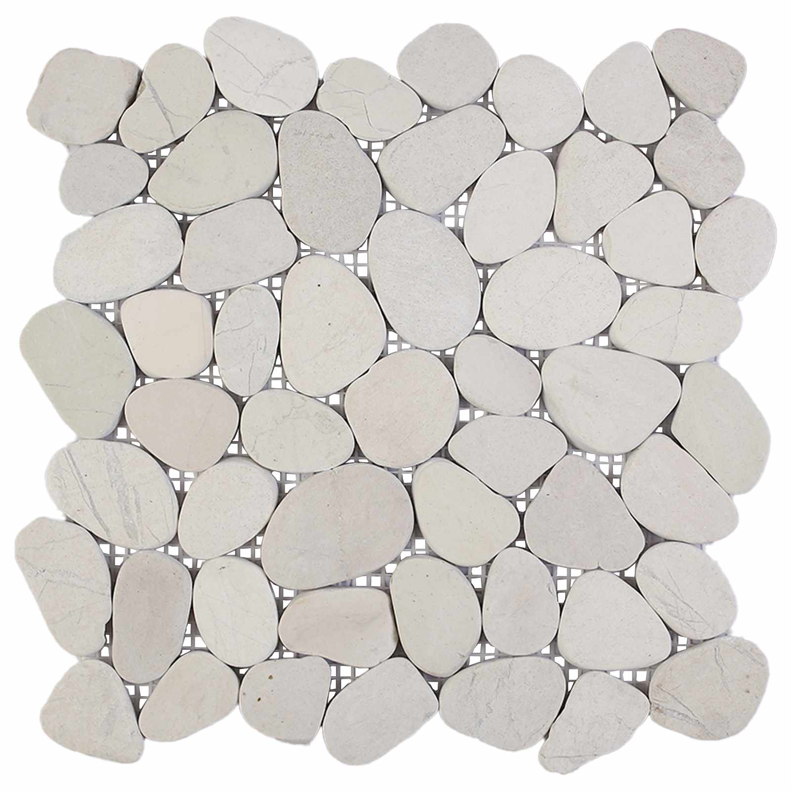 vidaXL Pebble Tiles White 30 x 30 cm River Pebble 4