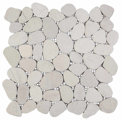 vidaXL Pebble Tiles White 30 x 30 cm River Pebble 4