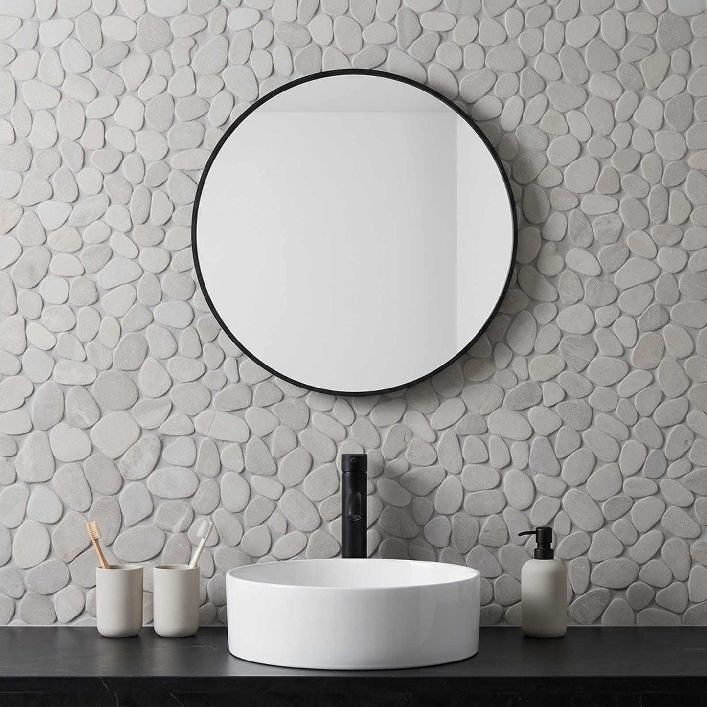 vidaXL Pebble Tiles Taupe 30 x 30 cm River Pebble 1