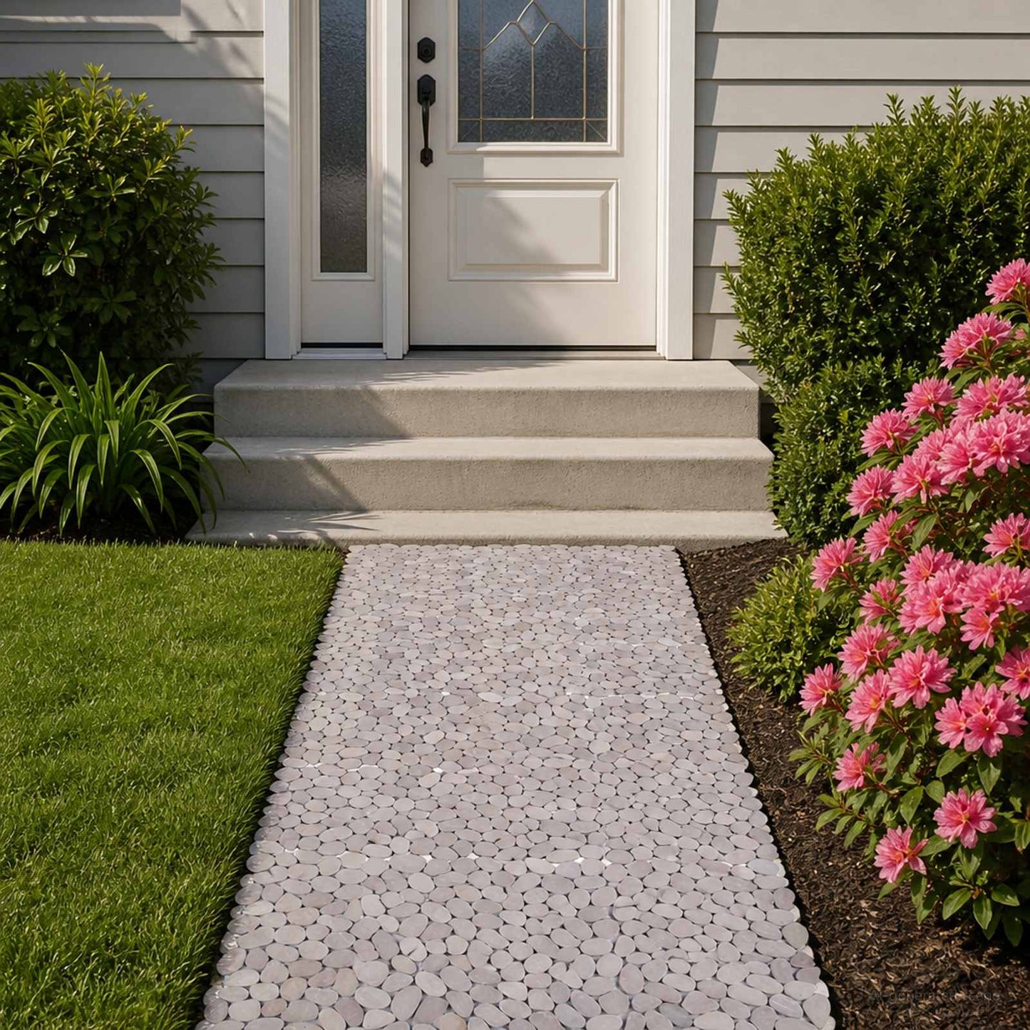 vidaXL Pebble Tiles Taupe 30 x 30 cm River Pebble 3