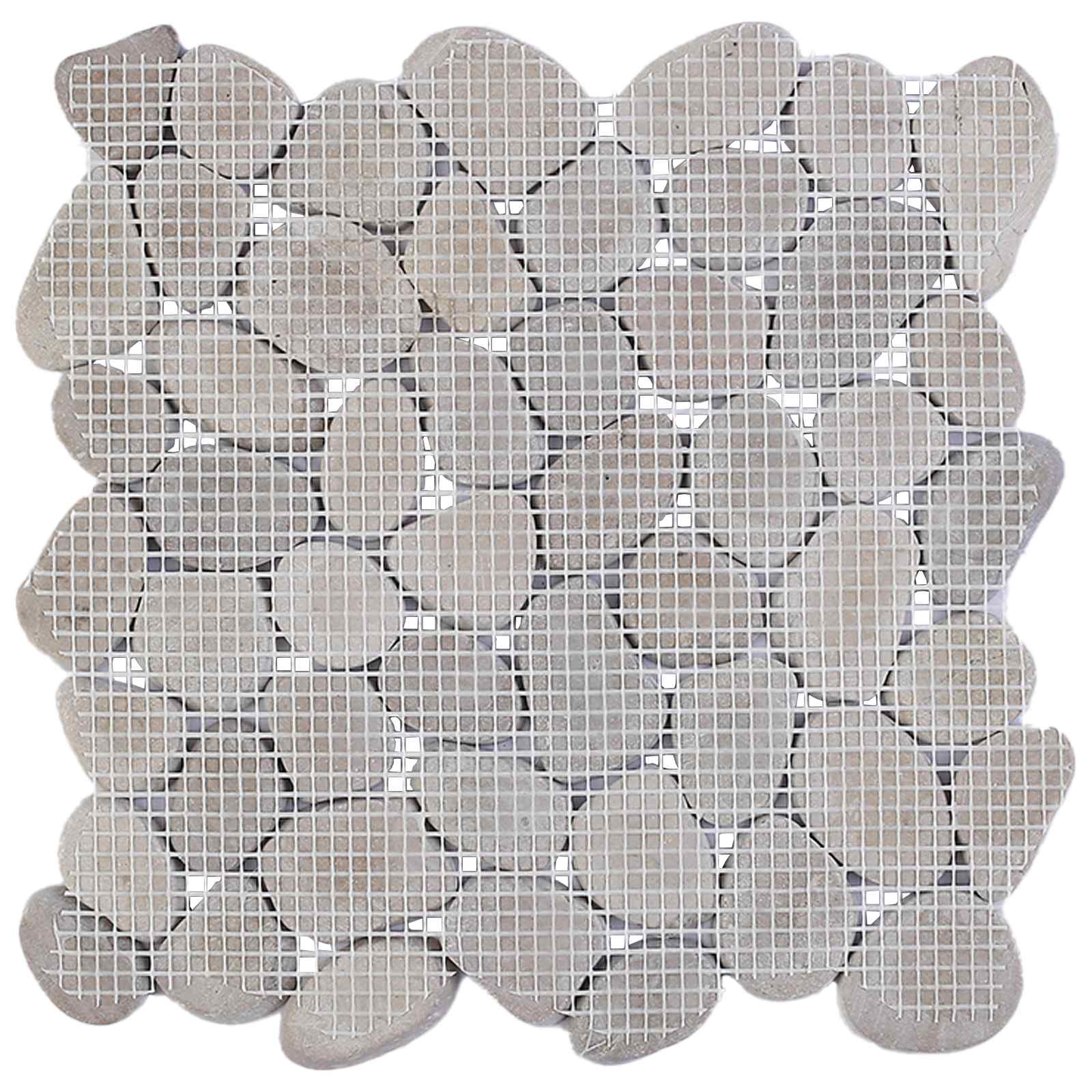 vidaXL Pebble Tiles Taupe 30 x 30 cm River Pebble 6