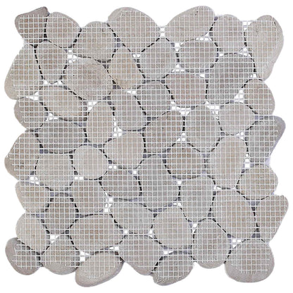 vidaXL Pebble Tiles Taupe 30 x 30 cm River Pebble 6