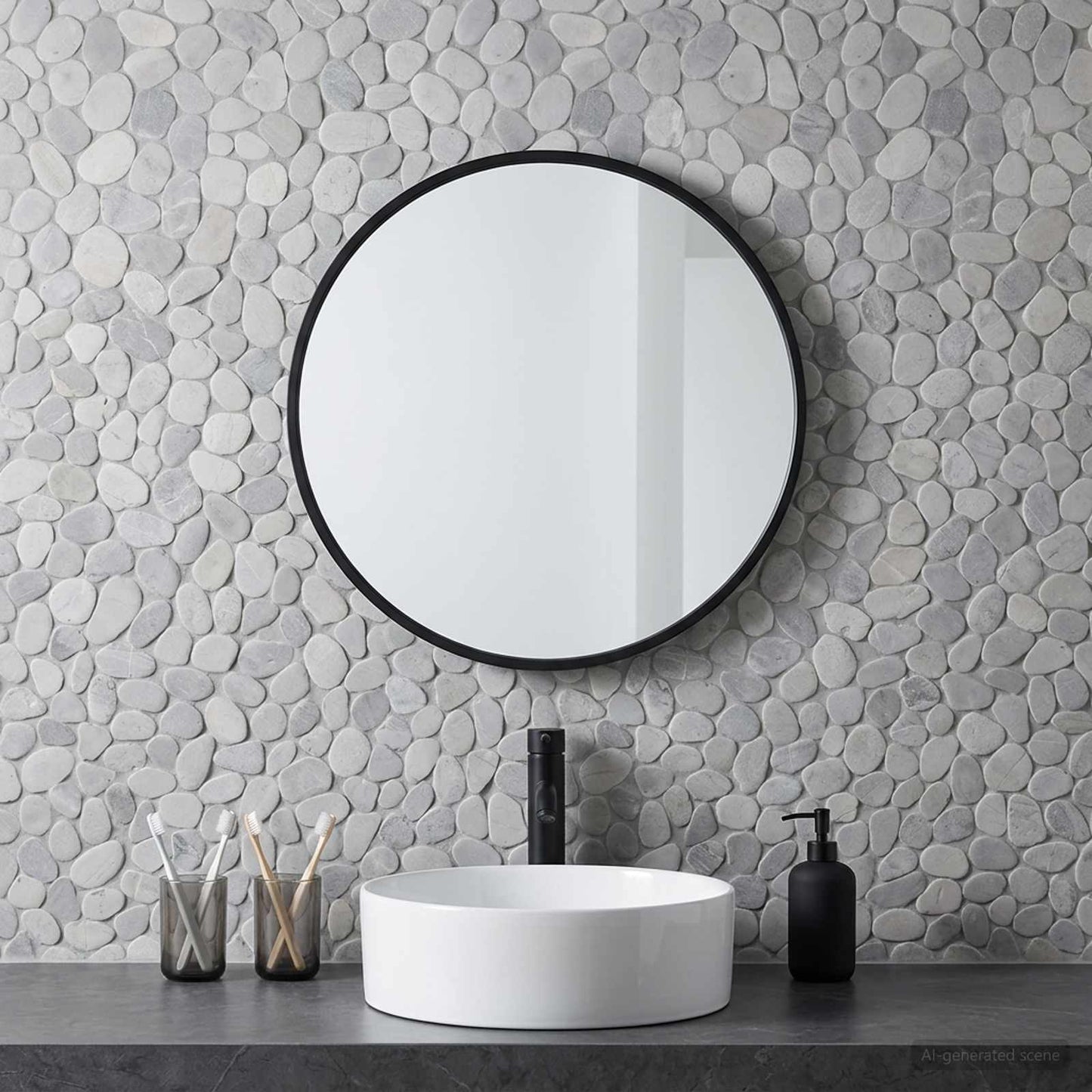 vidaXL Pebble Tiles Grey 30 x 30 cm River Pebble 3