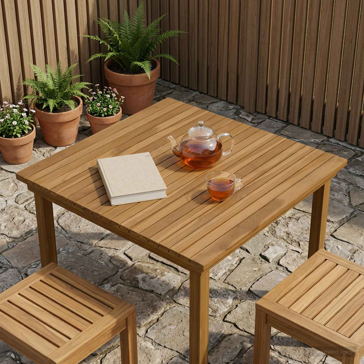 vidaXL Table Top Ø 40 x 3.5 Round Solid Teak Wood Natural
