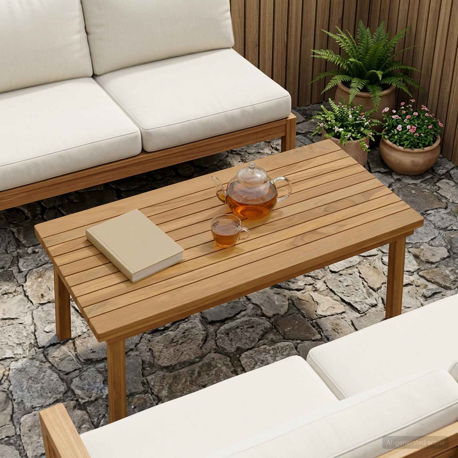 vidaXL Table Top 80 x 40 x 3.5 cm Rectangular Solid Teak Wood Natural 1