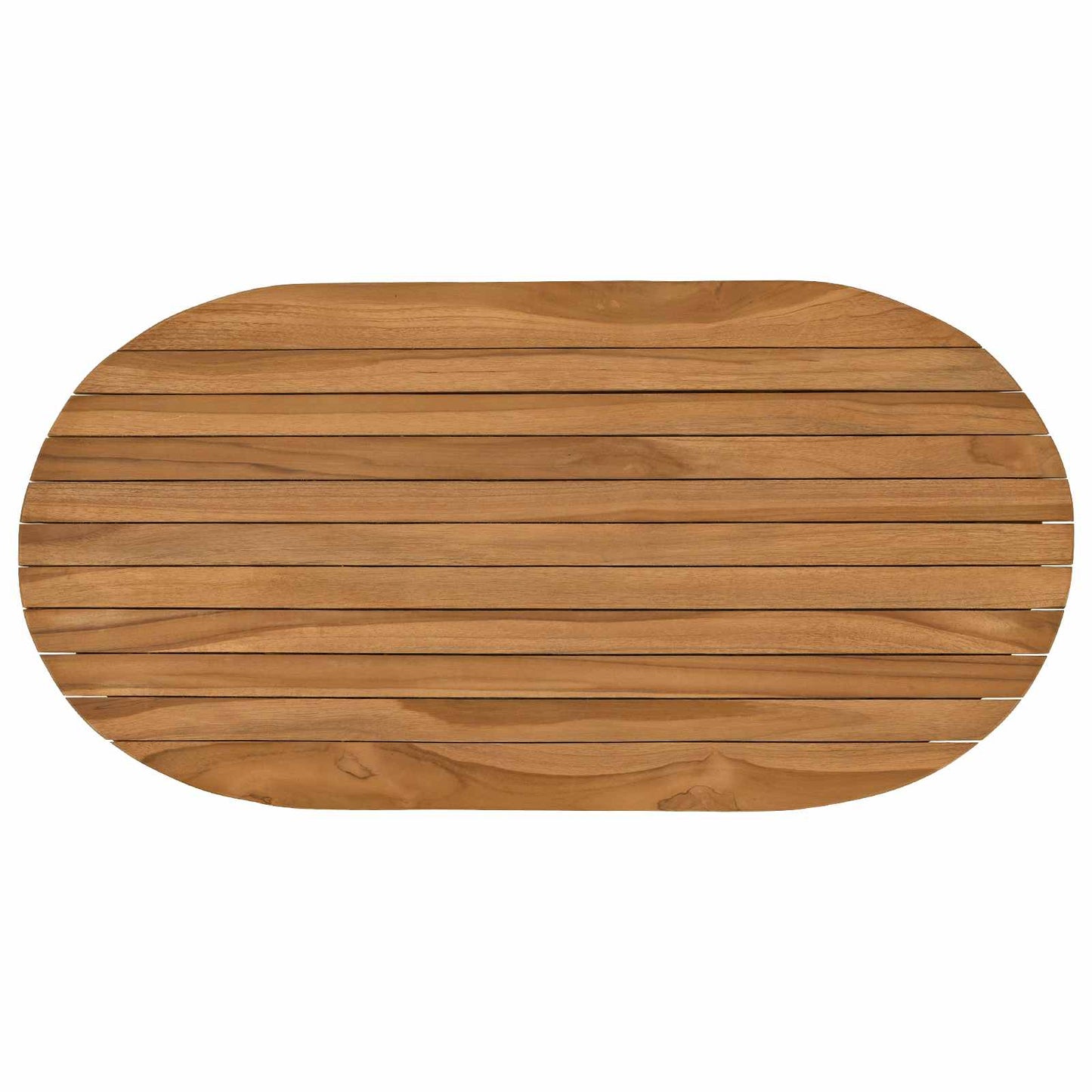 vidaXL Table Top 80 x 40 x 3.5 cm Oval Solid Teak Wood Natural 2