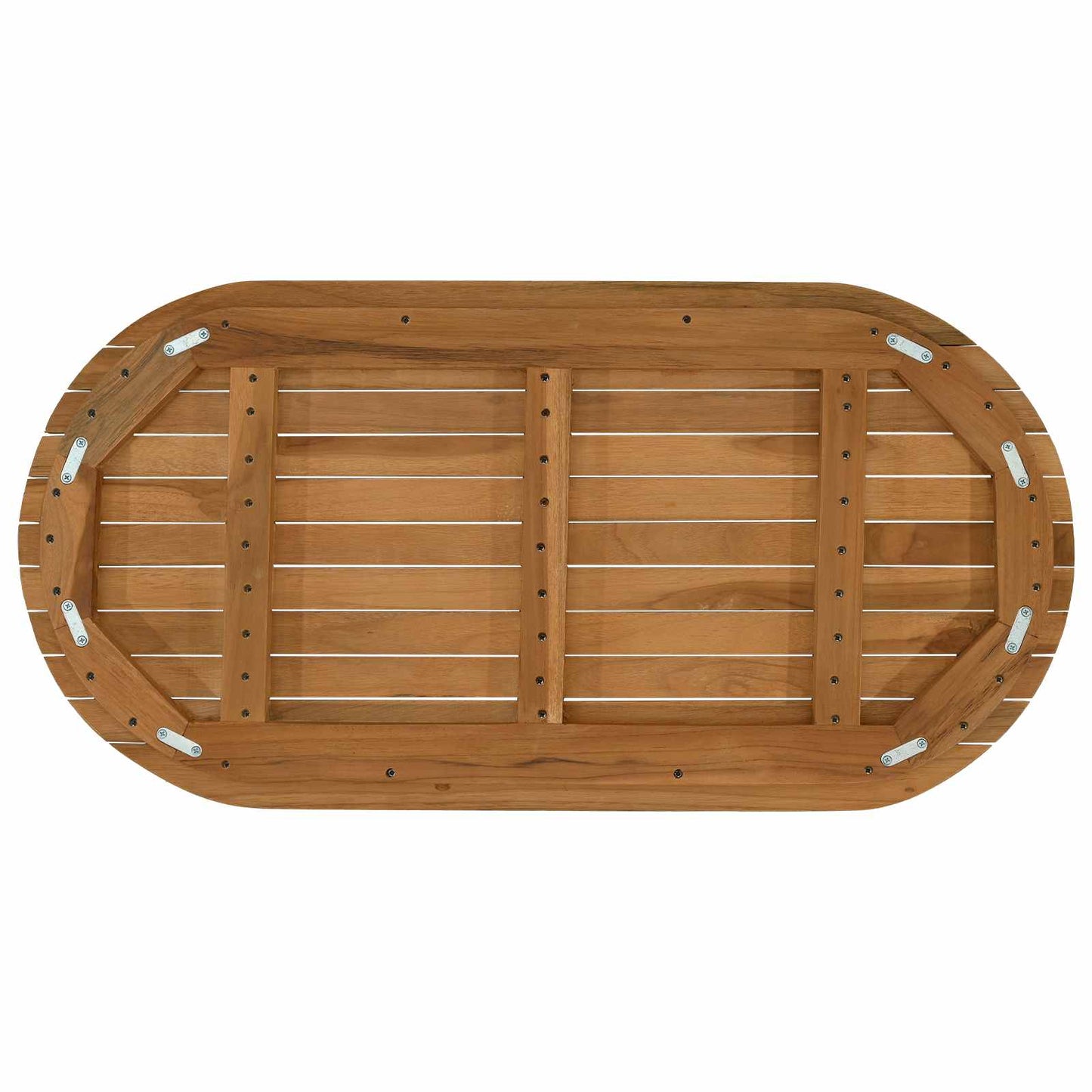 vidaXL Table Top 90 x 45 x 3.5 cm Oval Solid Teak Wood Natural 5