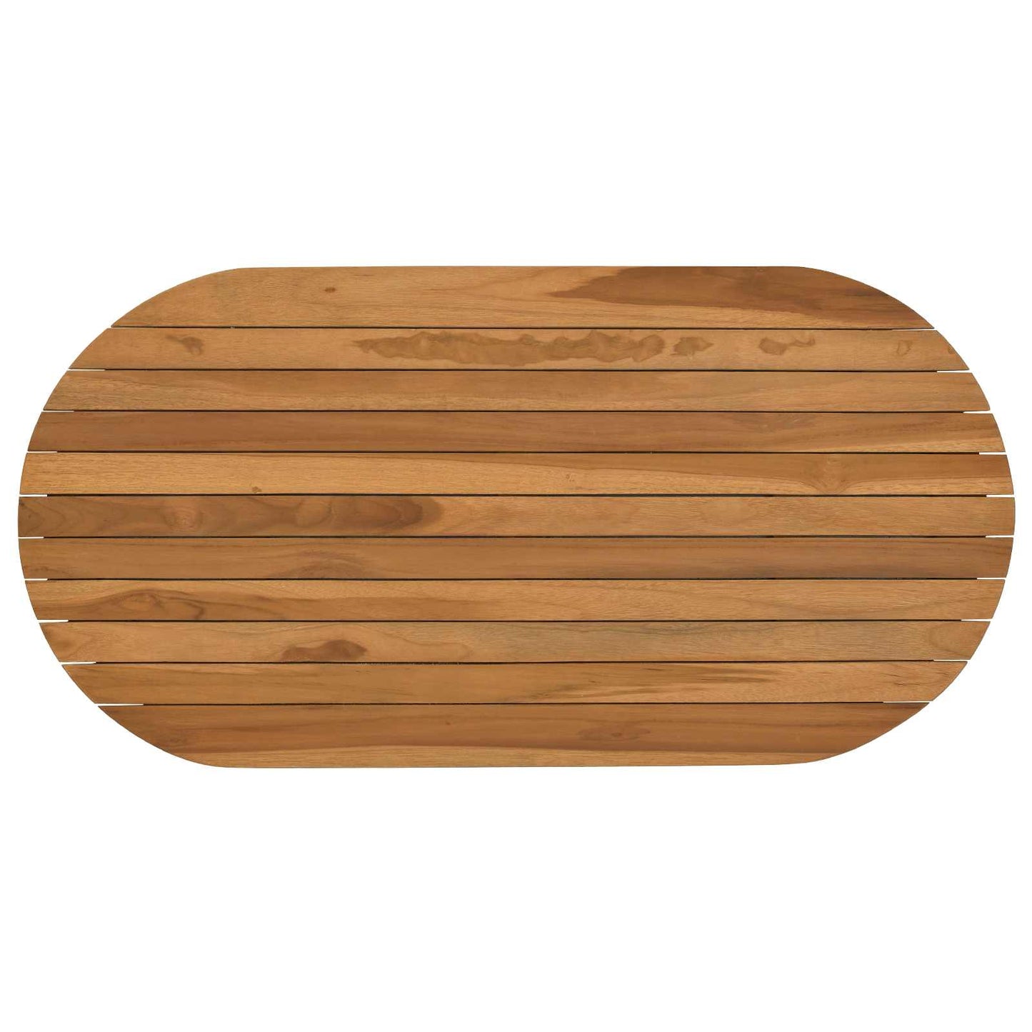 vidaXL Table Top 90 x 45 x 3.5 cm Oval Solid Teak Wood Natural 2