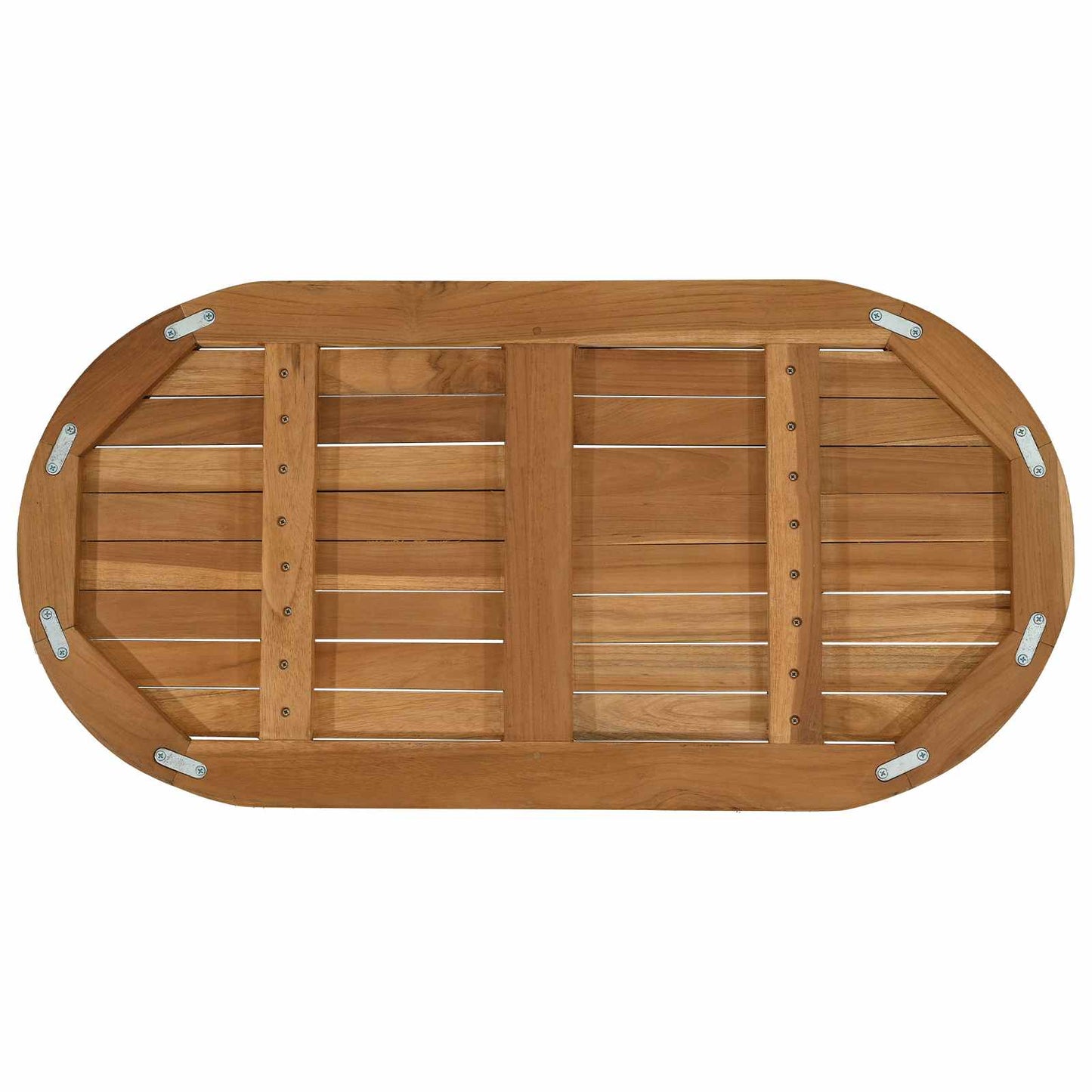 vidaXL Table Top 80 x 40 x 2.5 cm Oval Solid Teak Wood Natural 5