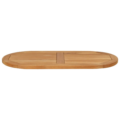 vidaXL Table Top 80 x 40 x 2.5 cm Oval Solid Teak Wood Natural 3