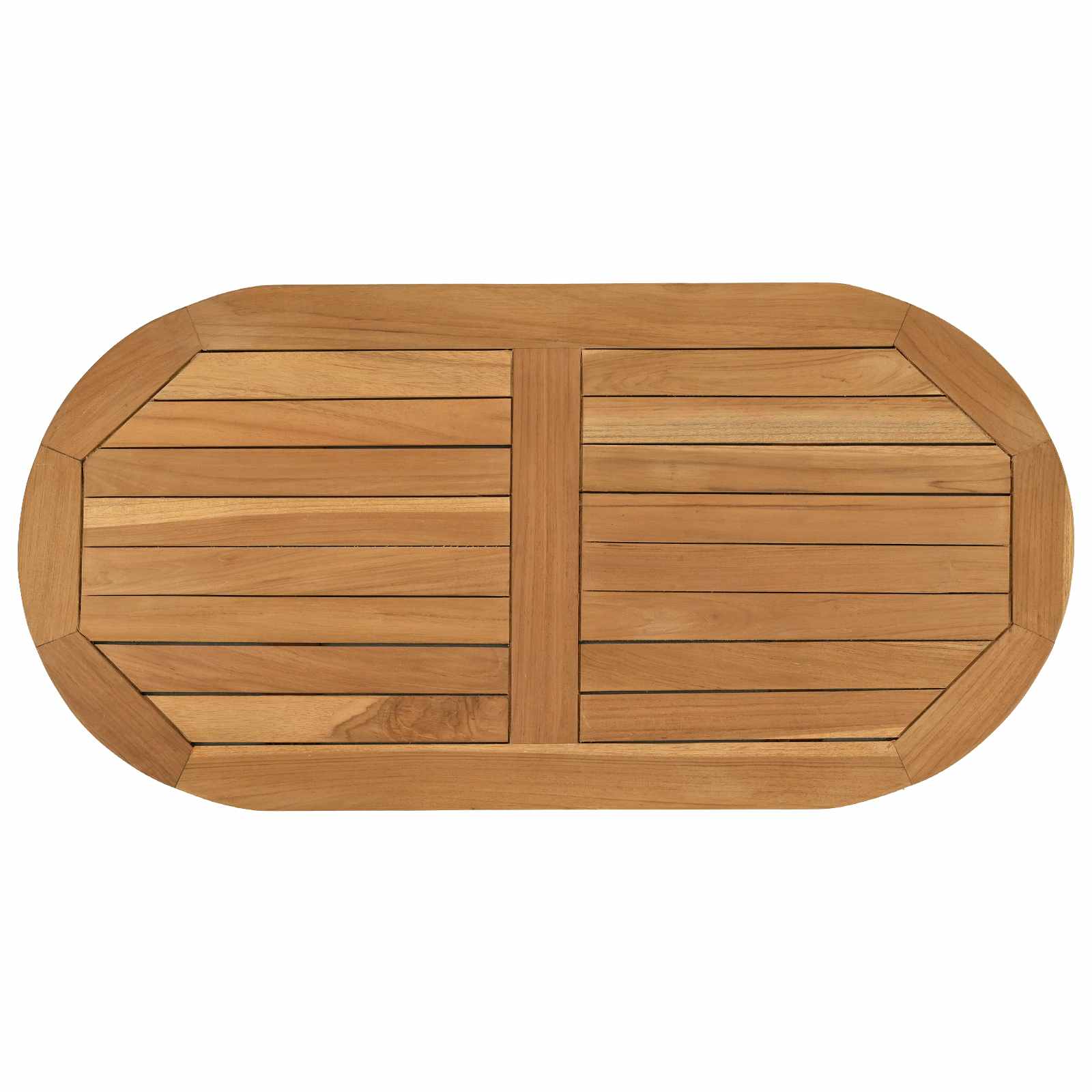 vidaXL Table Top 80 x 40 x 2.5 cm Oval Solid Teak Wood Natural 2