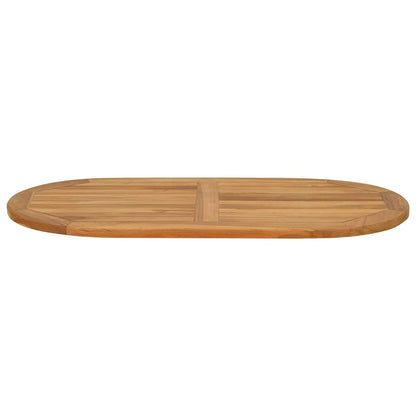 vidaXL Table Top Oval Solid Teak Wood Natural 3