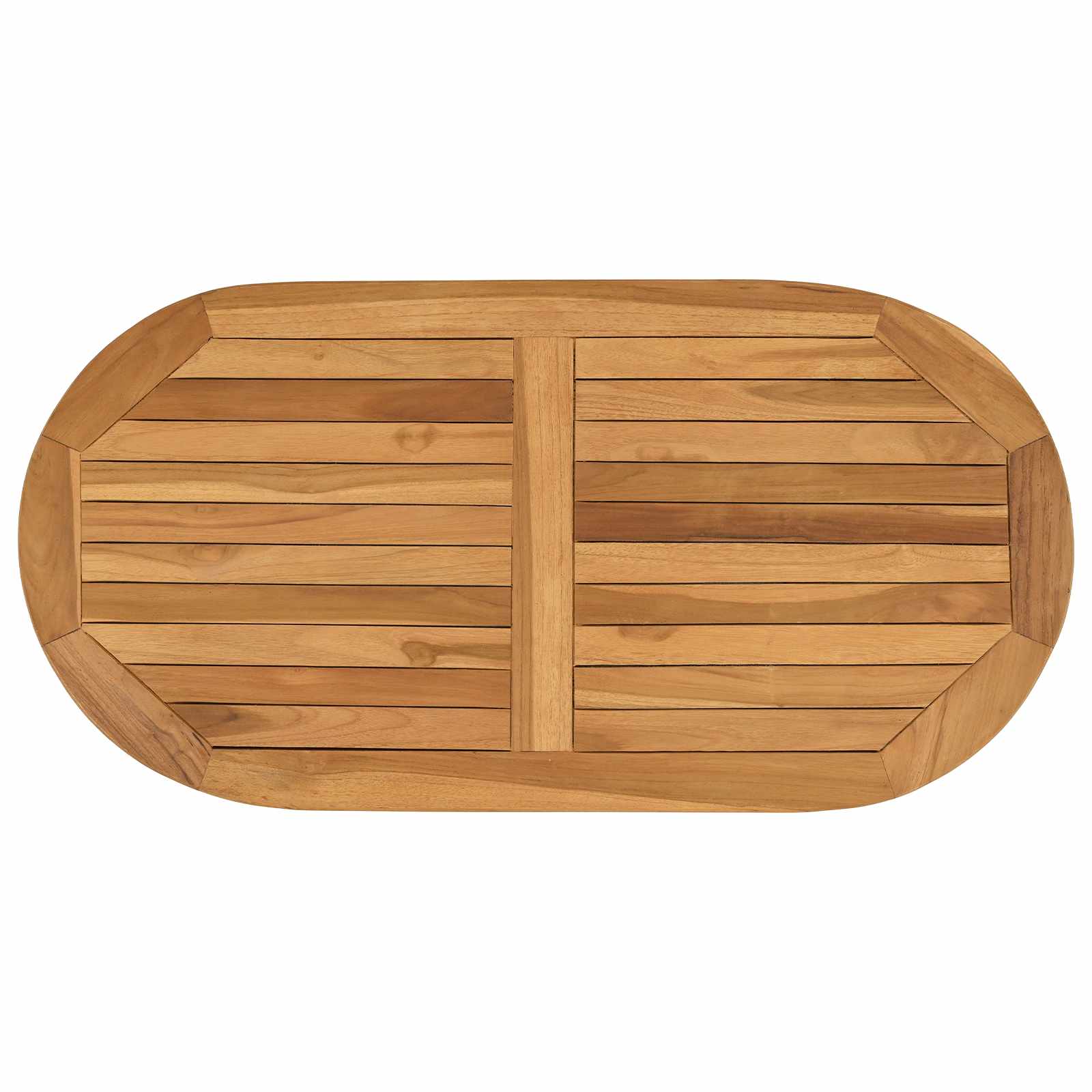 vidaXL Table Top Oval Solid Teak Wood Natural 2