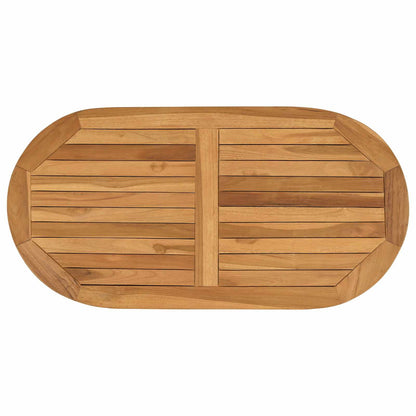 vidaXL Table Top Oval Solid Teak Wood Natural 2