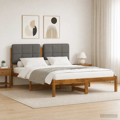 Bed Frame Upholstered Headboard Length Width Natural light grey
