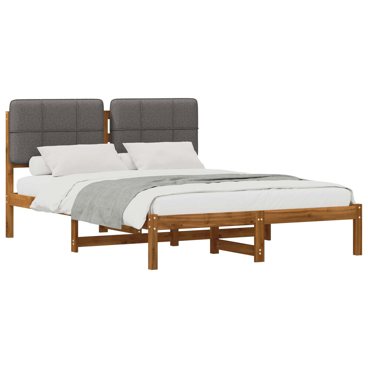 Bed Frame Upholstered Headboard Length Width Natural light grey