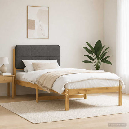 Bed Frame Upholstered Headboard Length Width Whitewash light grey