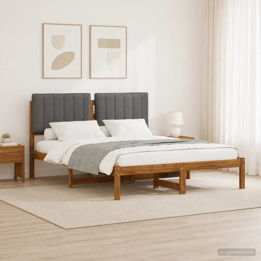 Bed Frame Upholstered Headboard Length Natural Light Grey