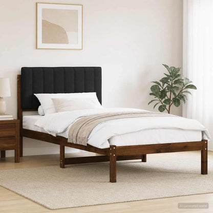 Bed Frame Upholstered Headboard Length Dark Brown Black