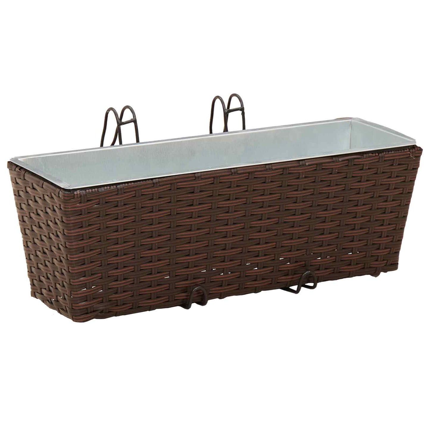 vidaXL Railing 2 pcs Brown 50 x 17 x 17 cm Metal 3
