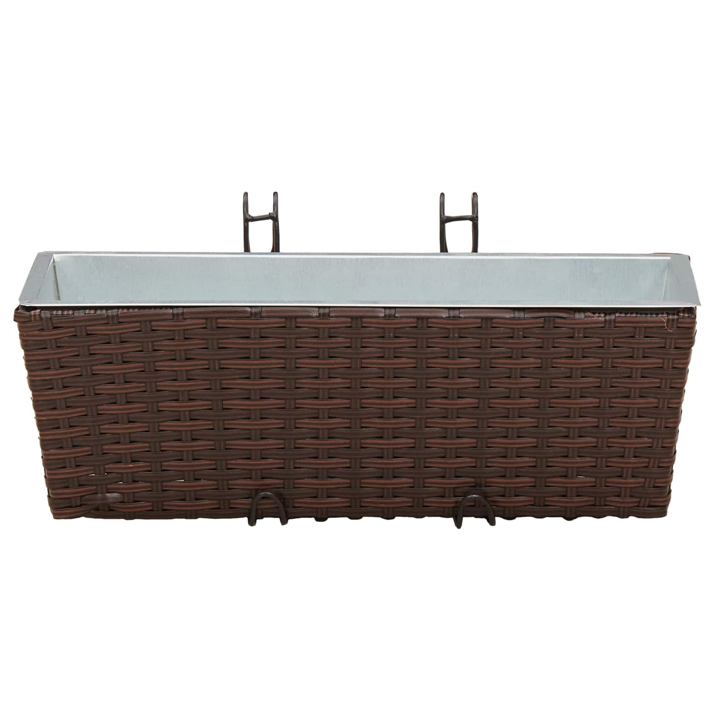 vidaXL Railing 2 pcs Brown 50 x 17 x 17 cm Metal 5