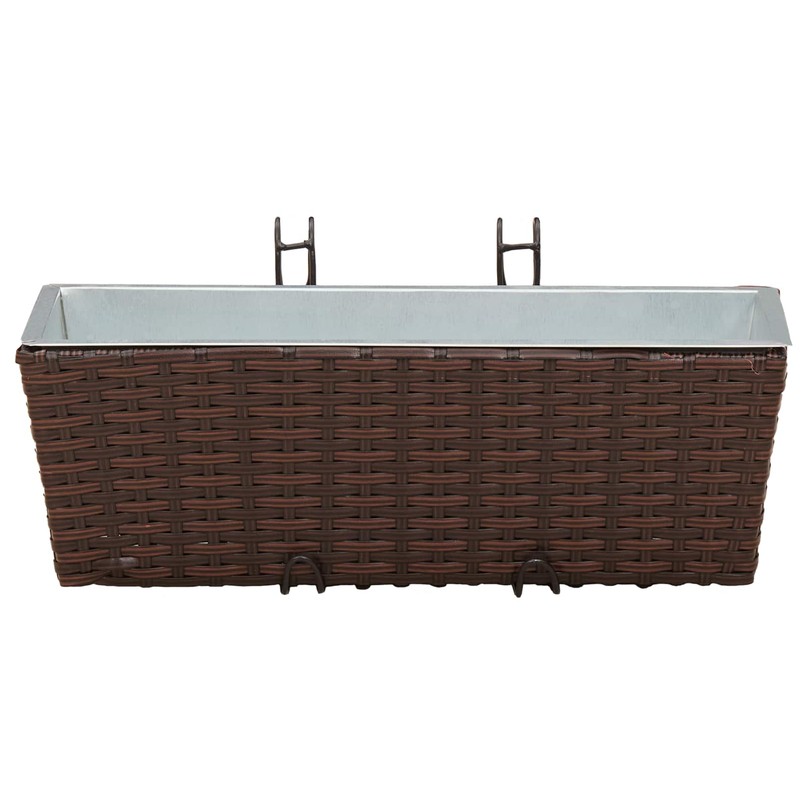 vidaXL Railing 2 pcs Brown 50 x 17 x 17 cm Metal 5