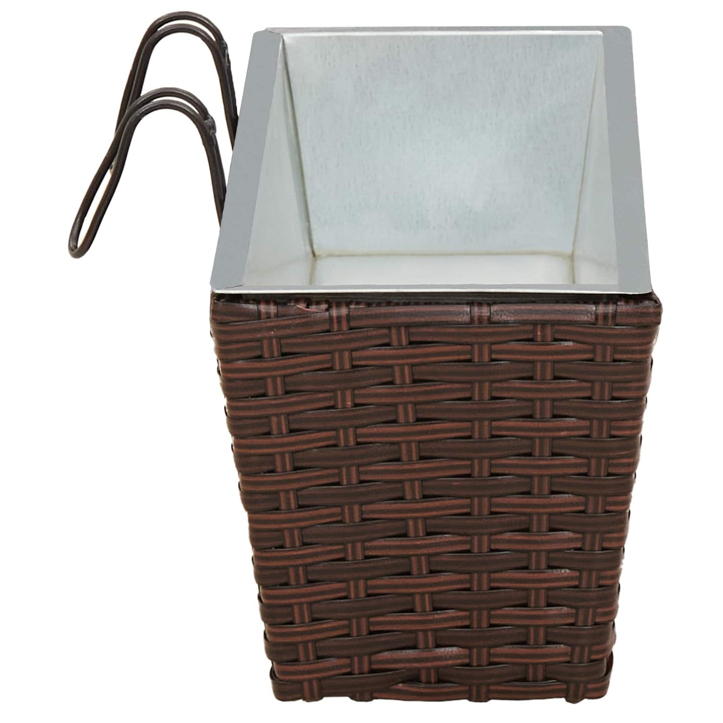 vidaXL Railing 2 pcs Brown 50 x 17 x 17 cm Metal 6