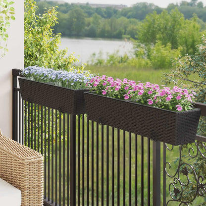 vidaXL Railing 2 pcs Black 80 x 17 x 17 cm Metal 1