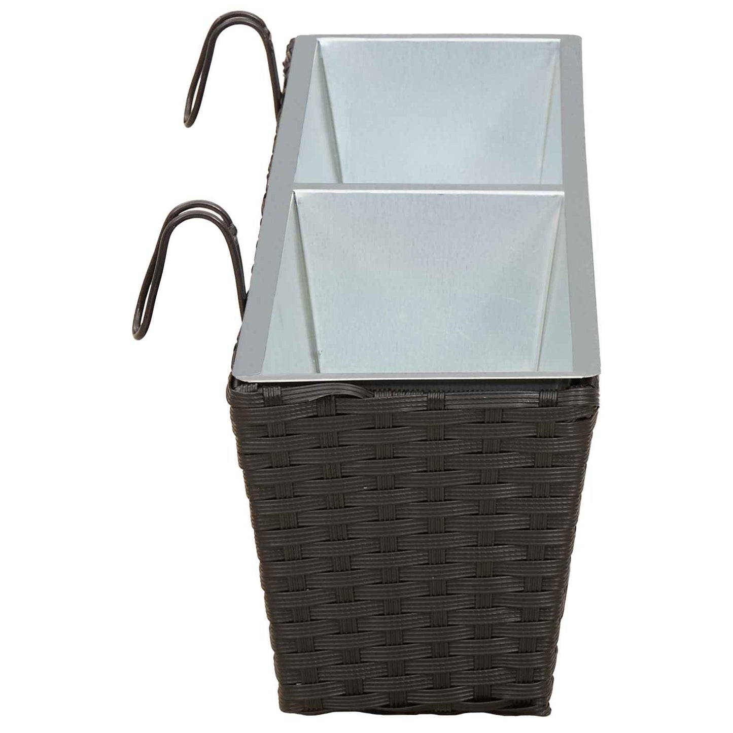 vidaXL Railing 2 pcs Black 80 x 17 x 17 cm Metal 6